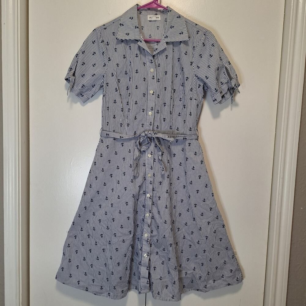 Chloe + Rene Nautical Anchor Dress Sz Small